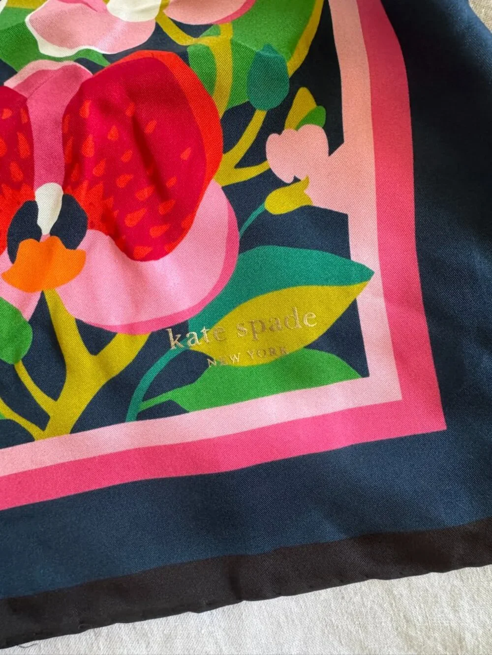 Kate Spade Silk Scarf - Garden Snake 100% Silk 34